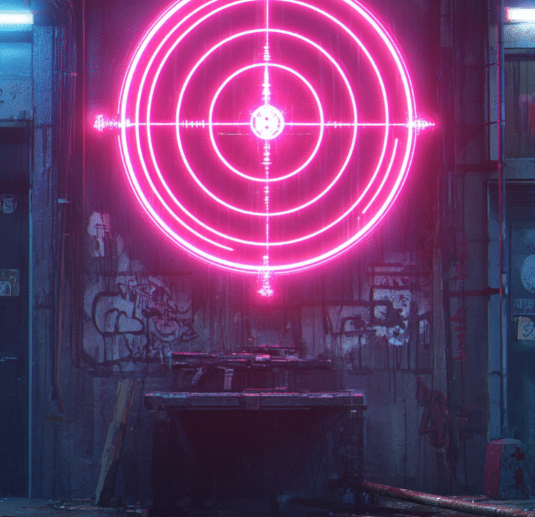 nik4143_Cyberpunk_Target_Neon_Light_--ar_12_--v_7_7fa37da5-291e-4346-85f3-b7a6dc4df8bb